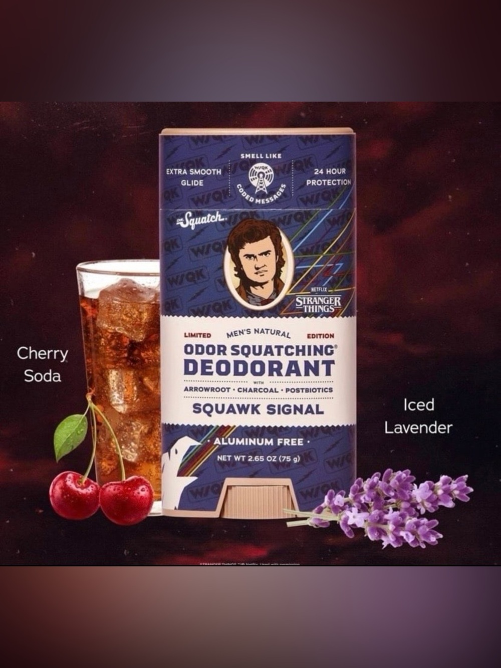 New Dr Squatch × Stranger Things
Deodorant Squawk Signal